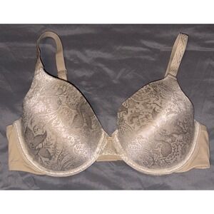 Vanity Fair Body Caress Beige Satin Paisley Underwire Bra, 36D
